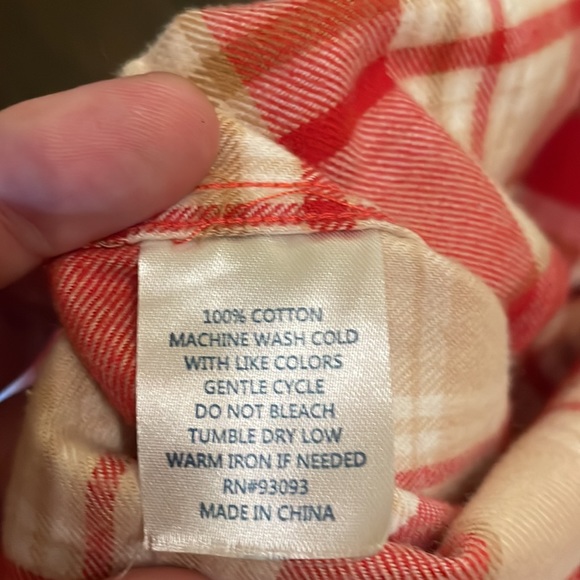 Tyler Boe Red Tan Plaid Flannel Shirt XL Brand New With Tags - Picture 14 of 15
